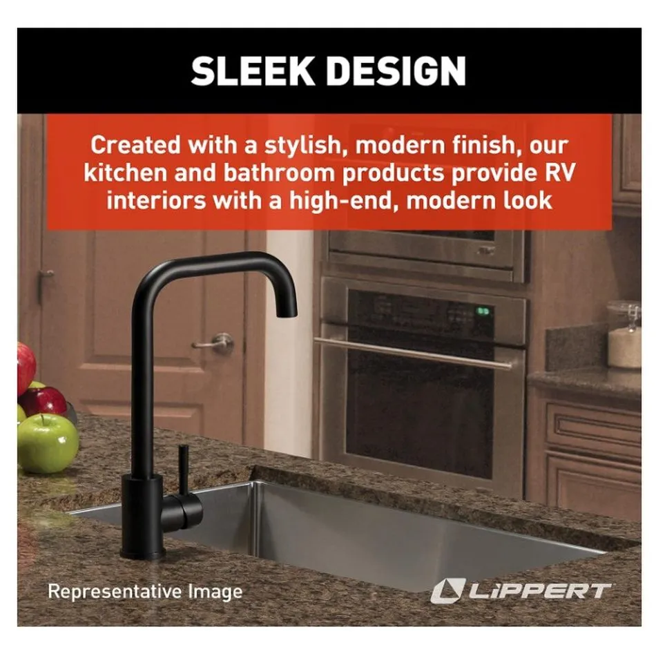 Square Gooseneck Faucet - Blac